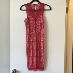 24 hour  sale!flirty reddish pink Bebe dress🖤