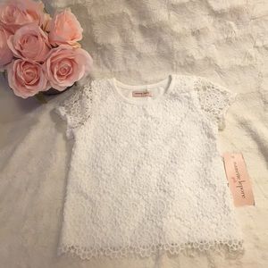 Nanette Lepore girls off white lace top size 5
