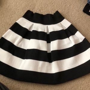 Black and white striped skirt