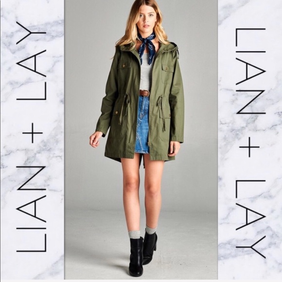 Olive Military Utility Coat Jacket - Picture 2 of 4