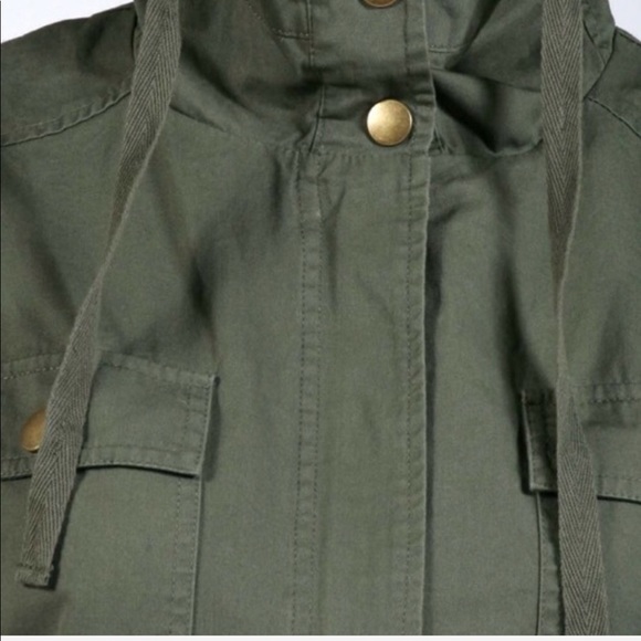 Olive Military Utility Coat Jacket - Picture 3 of 4