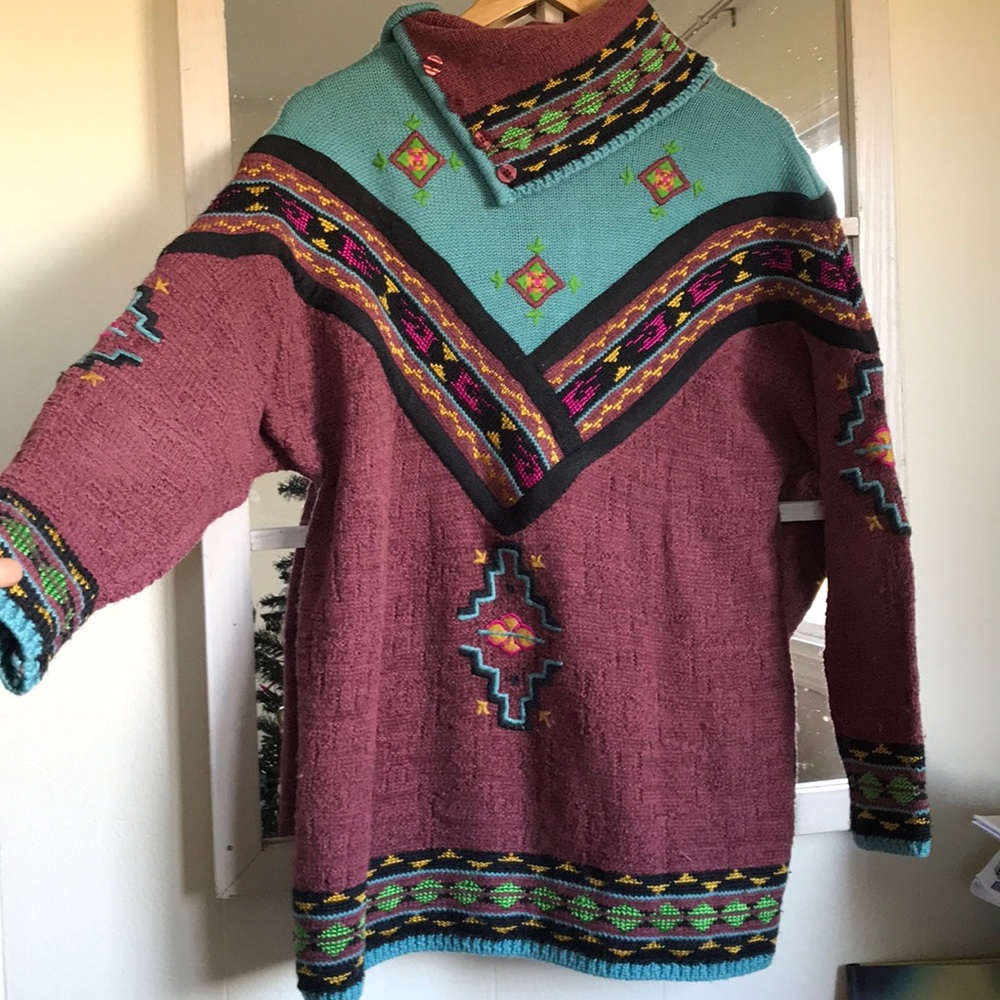 Super Fun Oversized Aztec Sweater