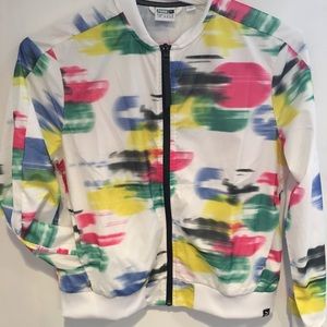 White Puma Full Zip AOP Mesh Overlay Jacket Large