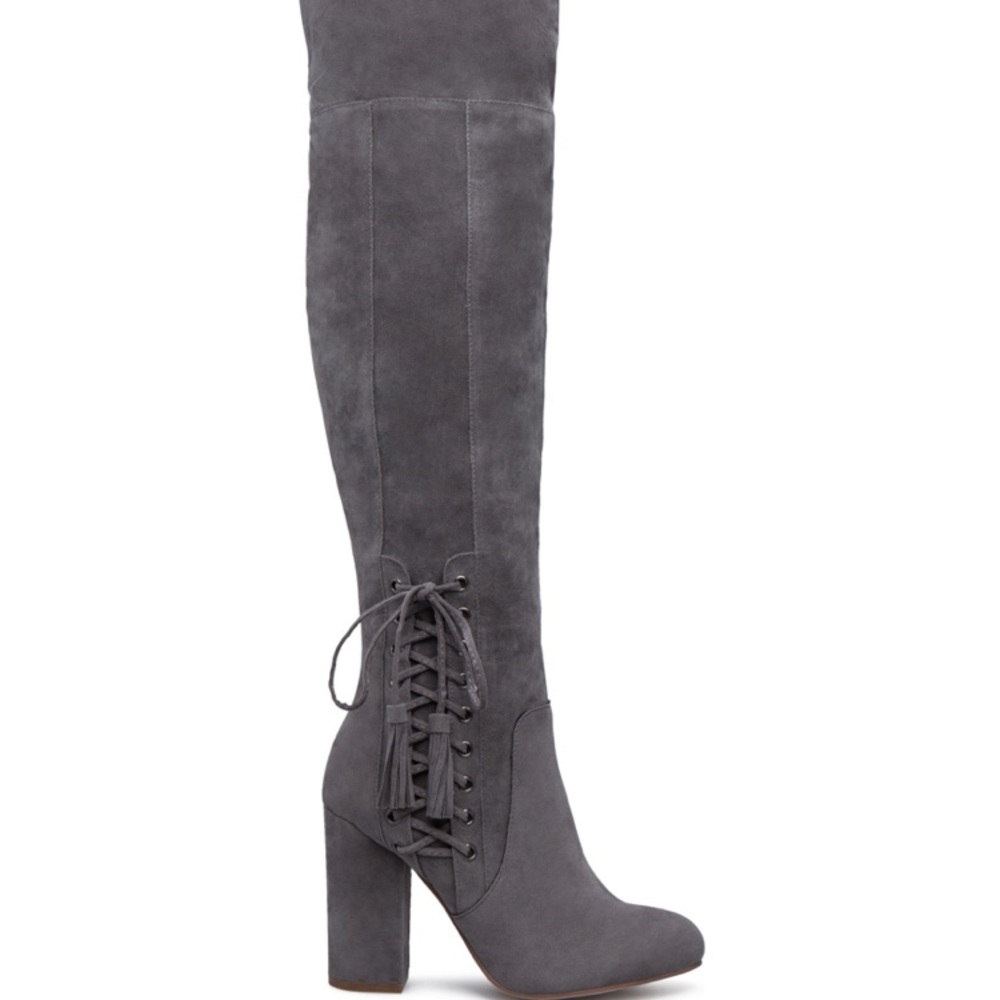 Gray over the knee boots!