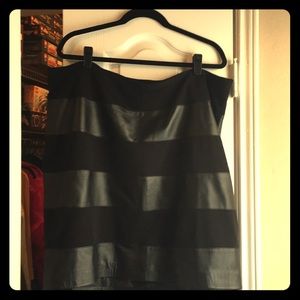 Black Leather striped skirt.
