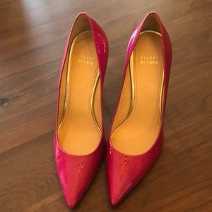 Stuart Weitzman Patent Fuchsia Pumps