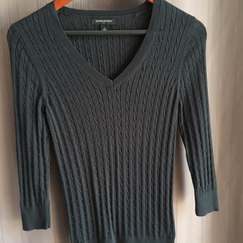 Black lightweight cable-style sweater