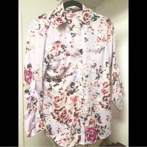 Express Floral Portofino Shirt XS