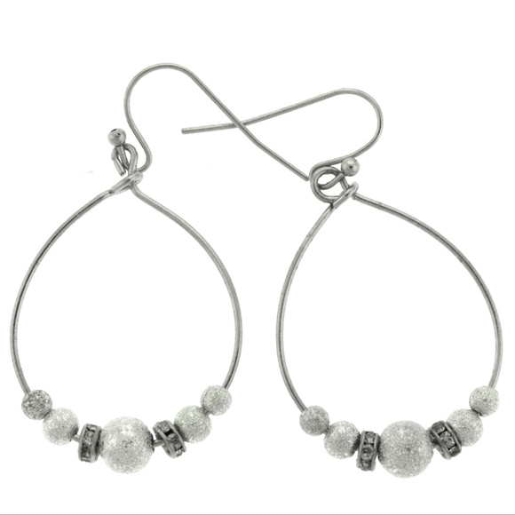 NWOT silver hoop silver beaded dangle LTDE1nc - Picture 3 of 3