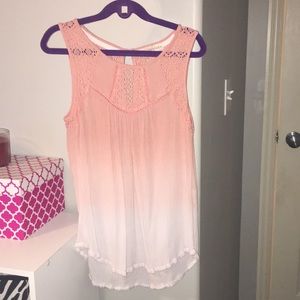 Pink and white ombré tank