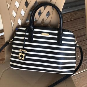 Kate Spade Black/White Striped Bag