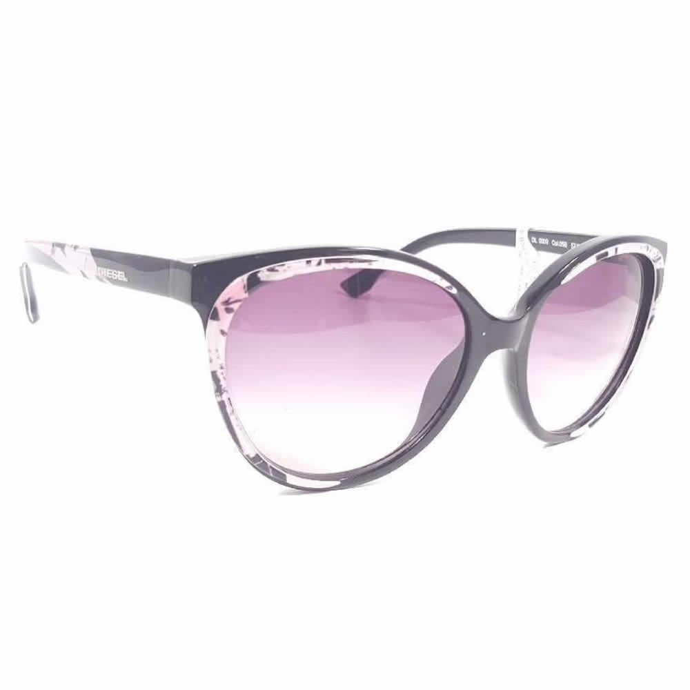 DIESEL DL0009/S Sunglasses Color 05B Black/Pink/Wh