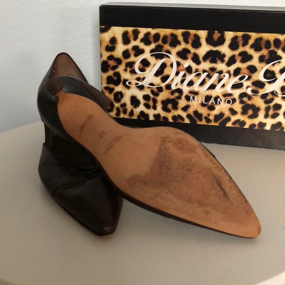 Diane B. Milano dark brown leather kitten heels - Picture 5 of 5