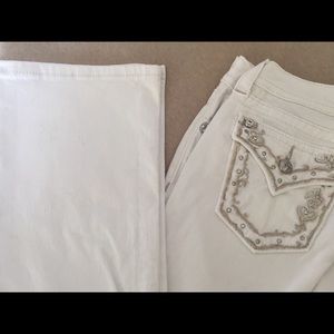 Miss Me fancy white boot cut jeans