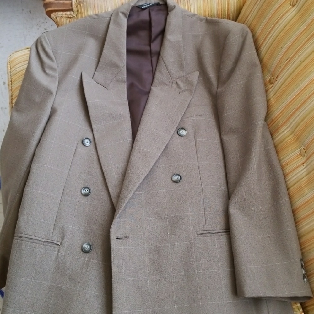 Men's Window Pane Olive Blazer SZ  R38