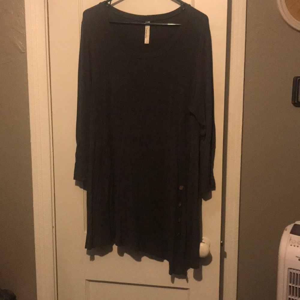 Cute charcoal gray tunic 2XL EUC
