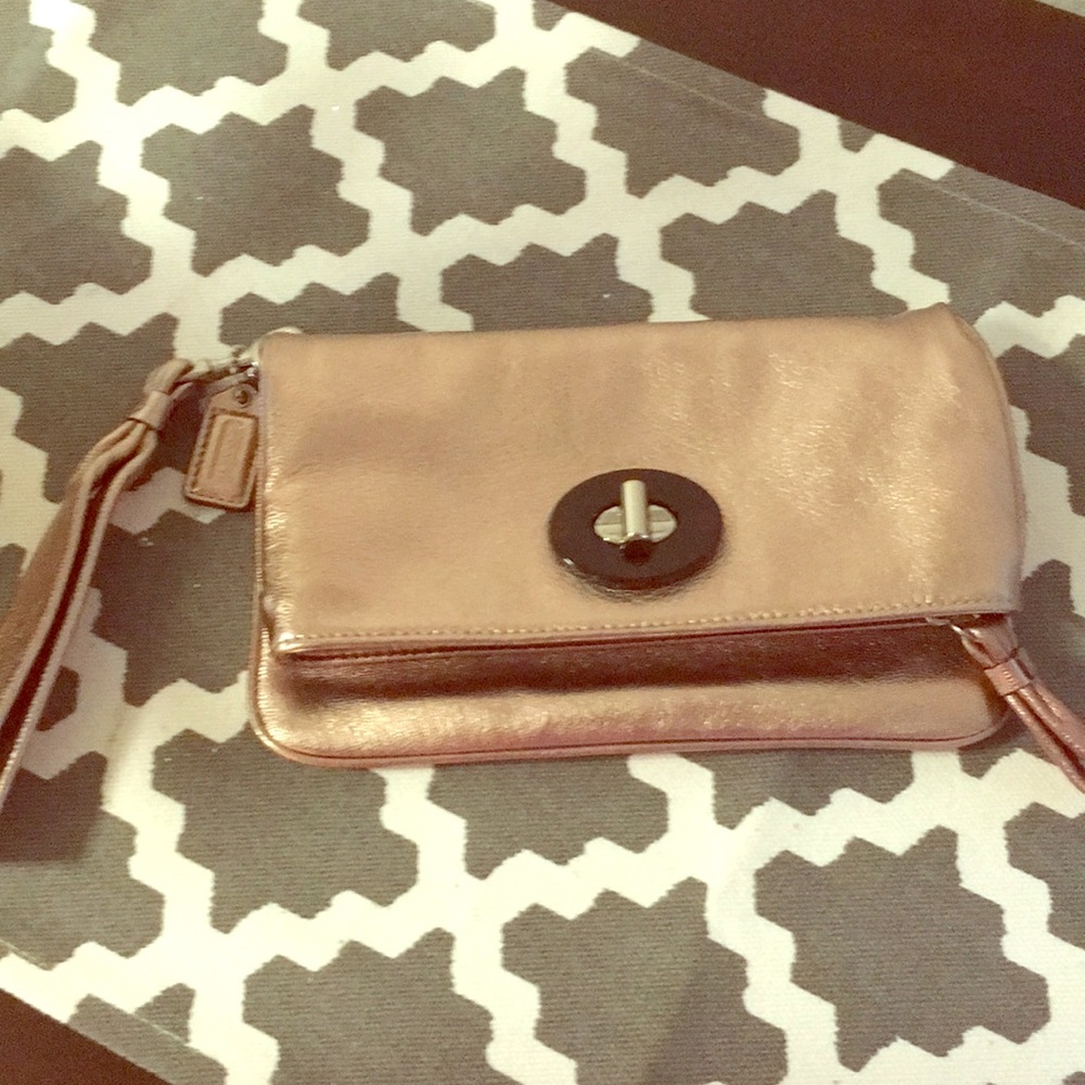 Coach rosegold wristlet