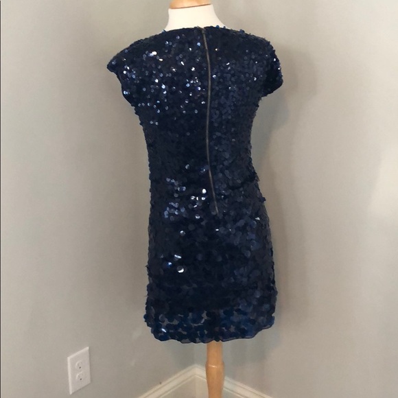 Alice + Olivia Navy Sequined Mini Dress - Picture 2 of 3