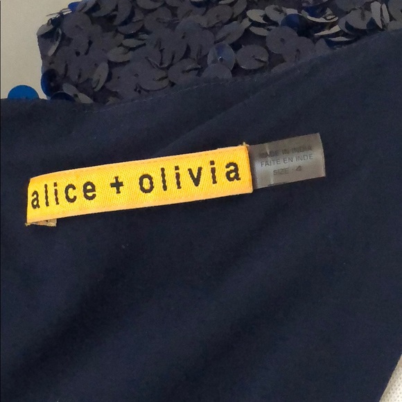 Alice + Olivia Navy Sequined Mini Dress - Picture 3 of 3