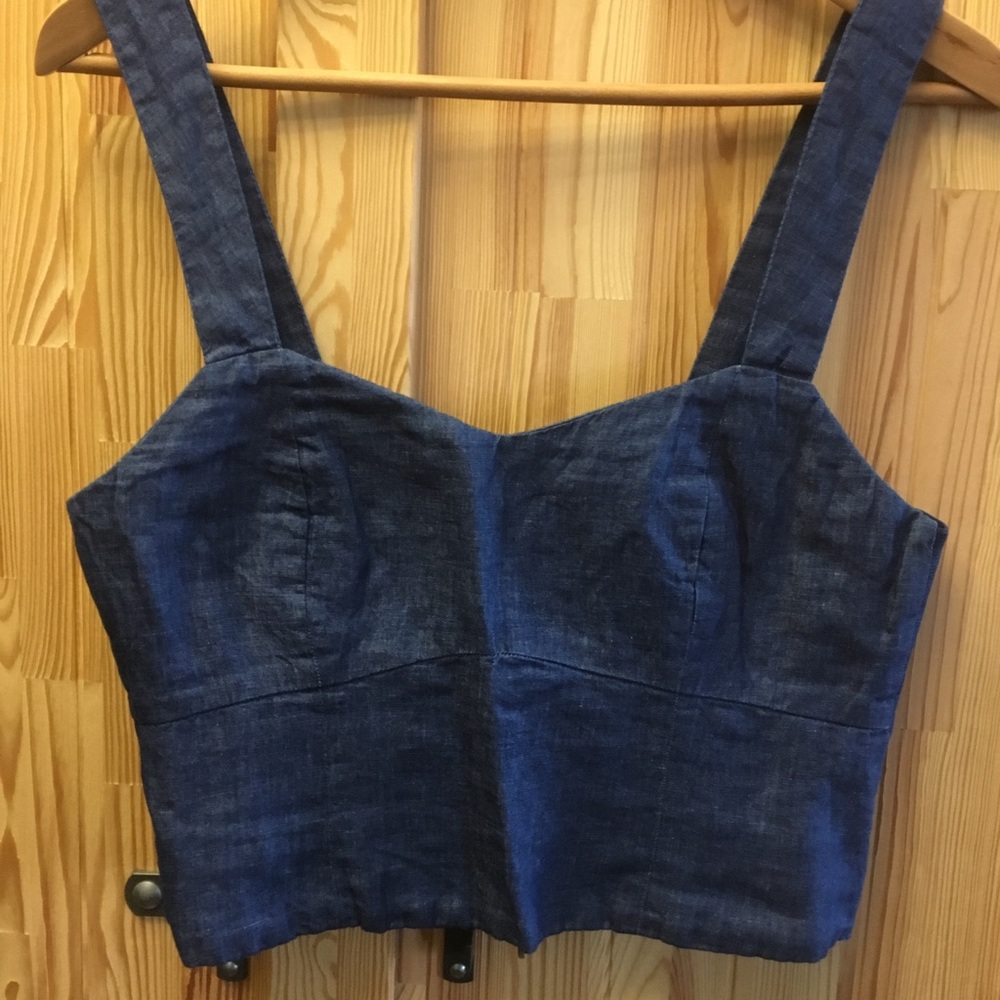 Zara denim crop top