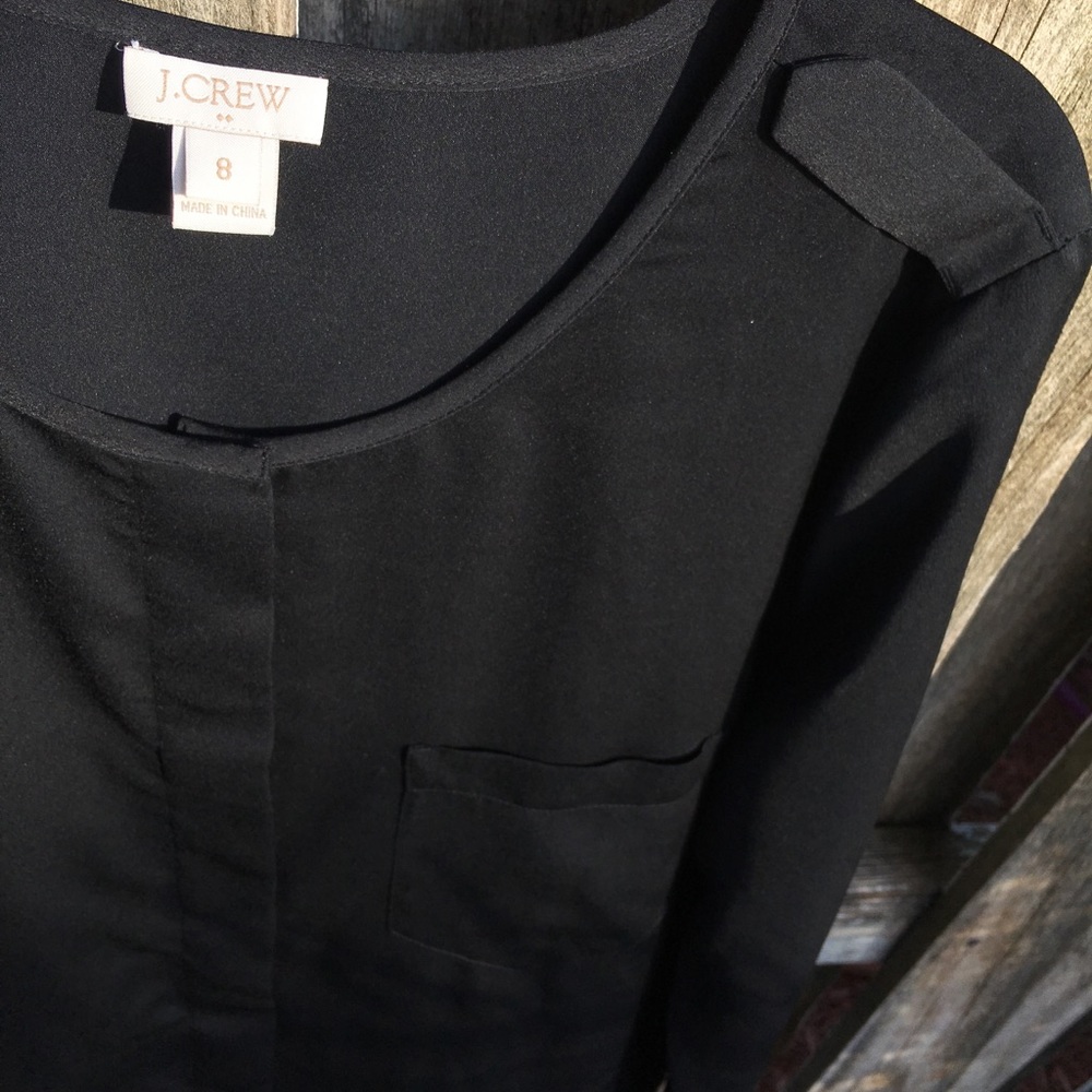 J.Crew black button down tunic dress