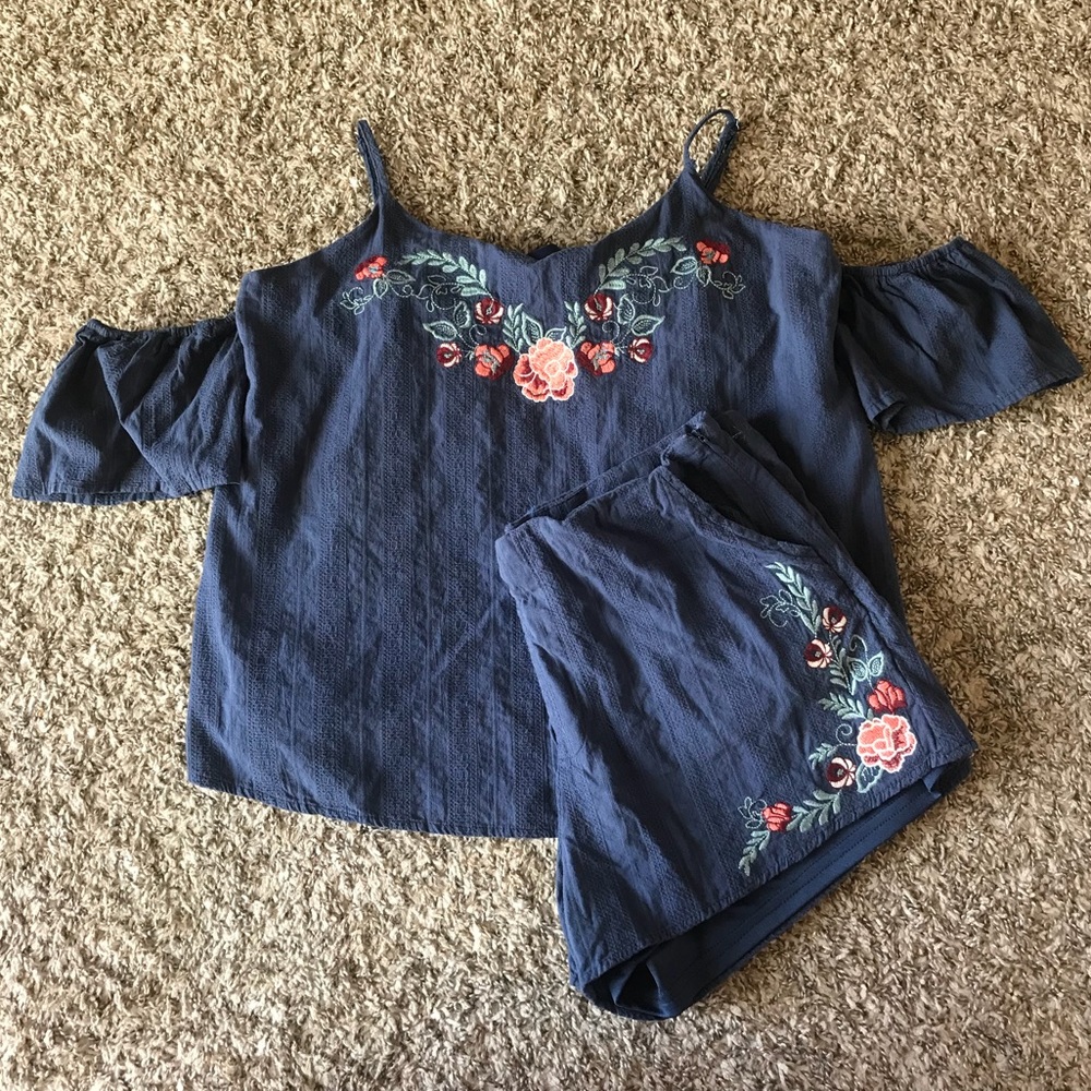 Embroidered Two-piece Set