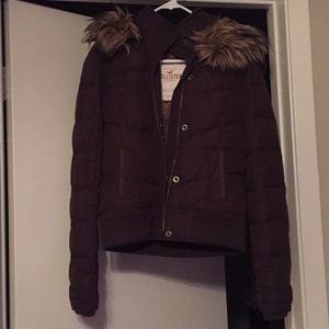 Waist length lined down coat