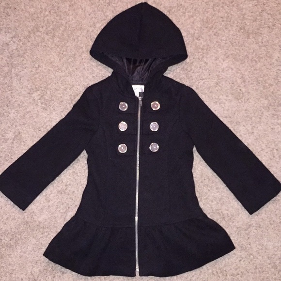 Amy Byer Other - HP Gorgeous Black Dressy Coat Ruffle Bottom