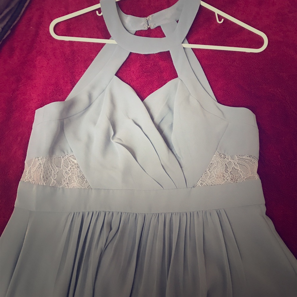 Light grayish green beautiful dress.