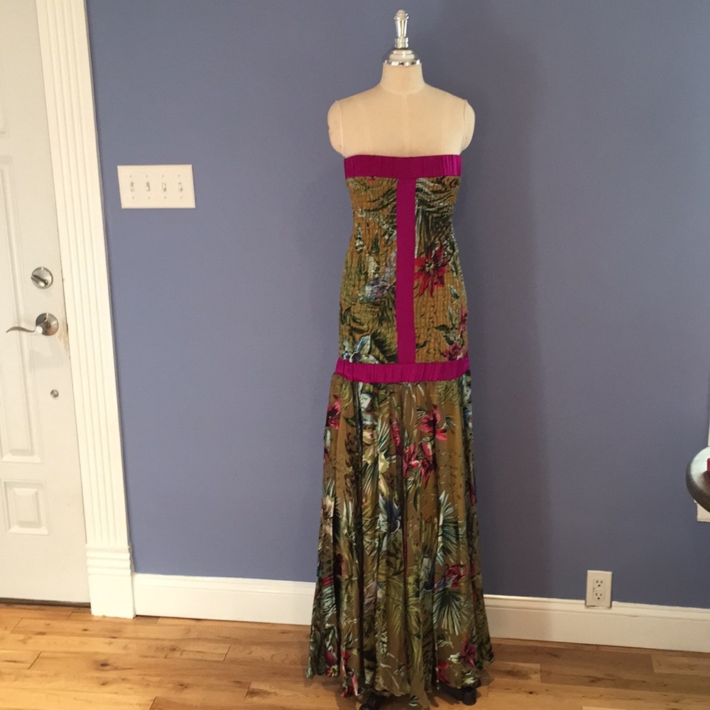 Evening Dress Tropical Print Resort Mermaid Formal