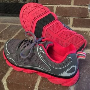 Red and grey sneakers men’s