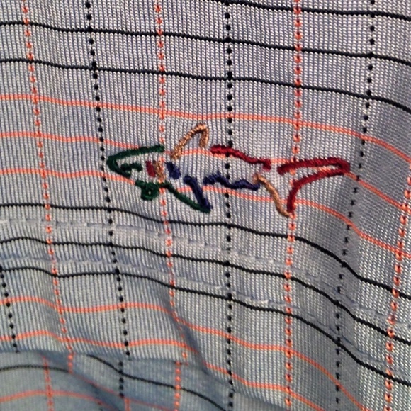 Greg Norman Blue Plaid Polo Casual Golf Shirt - Picture 4 of 5