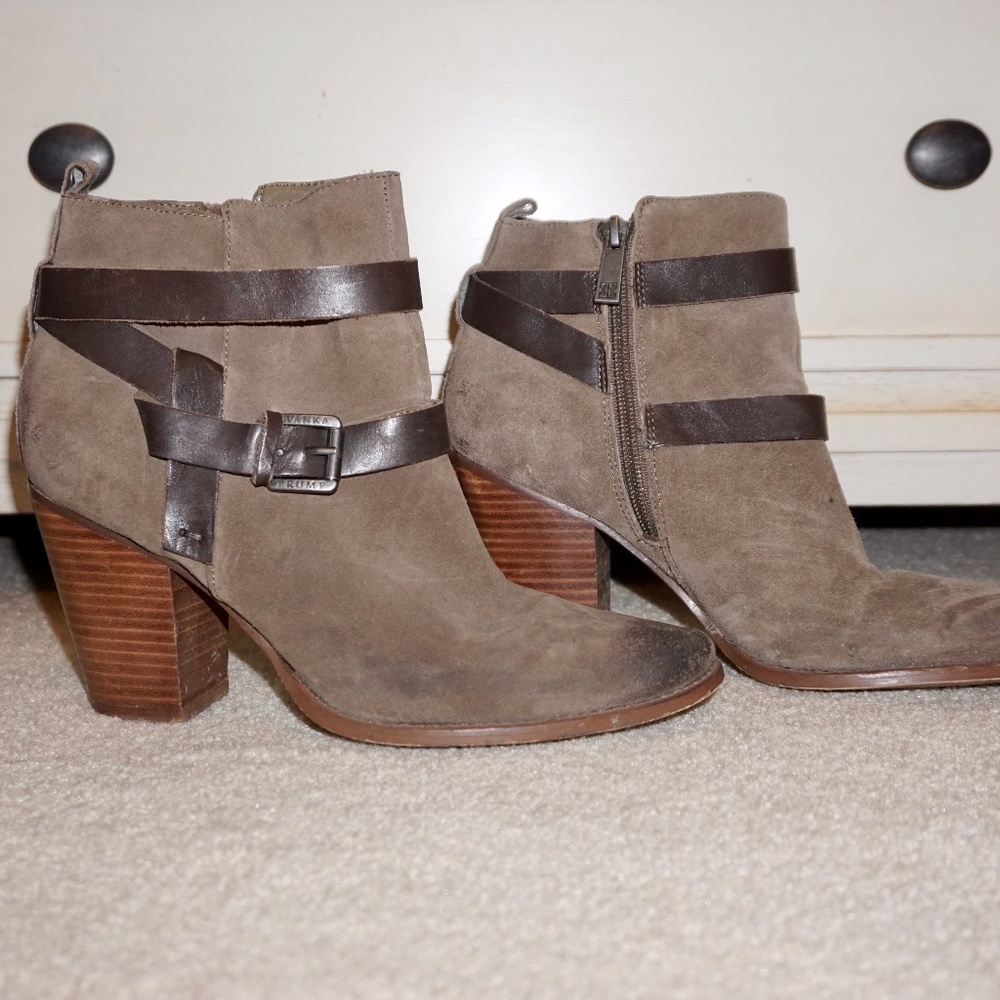 Ivanka Trump Round Toed Suede Booties