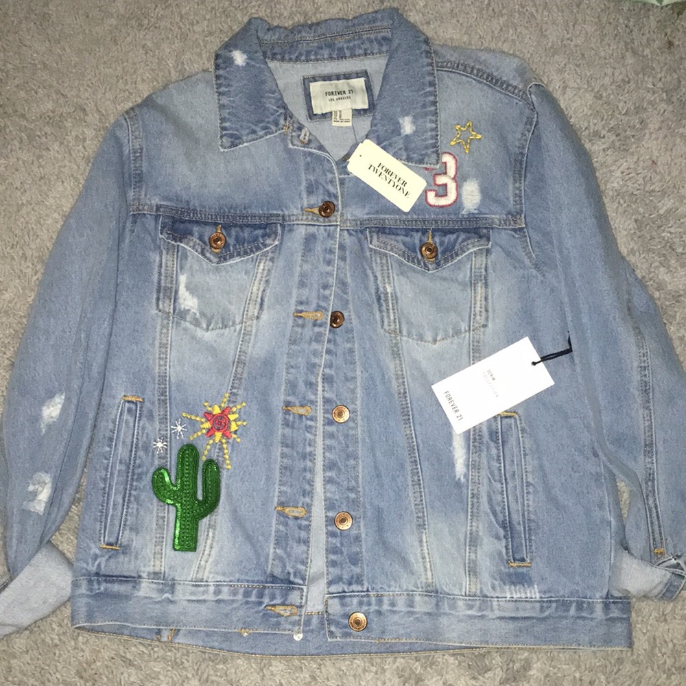 Forever 21 - Embroidered Denim Jacket