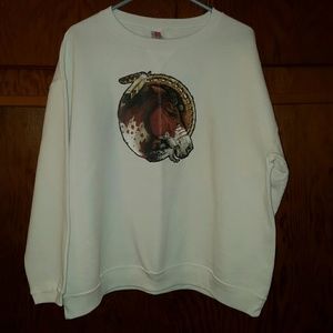 Hanes horse sweatshirt white size large