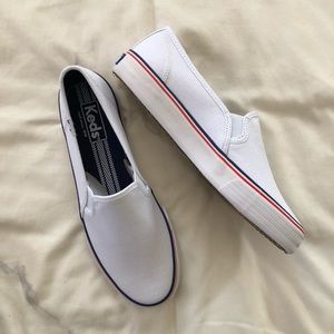 White Double Deck Slip-On Keds