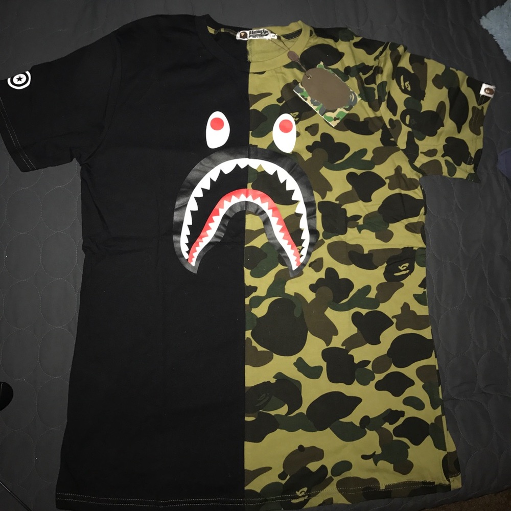 Bape shark face shirt