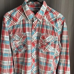 Buckle men's slim fit button-down shirt