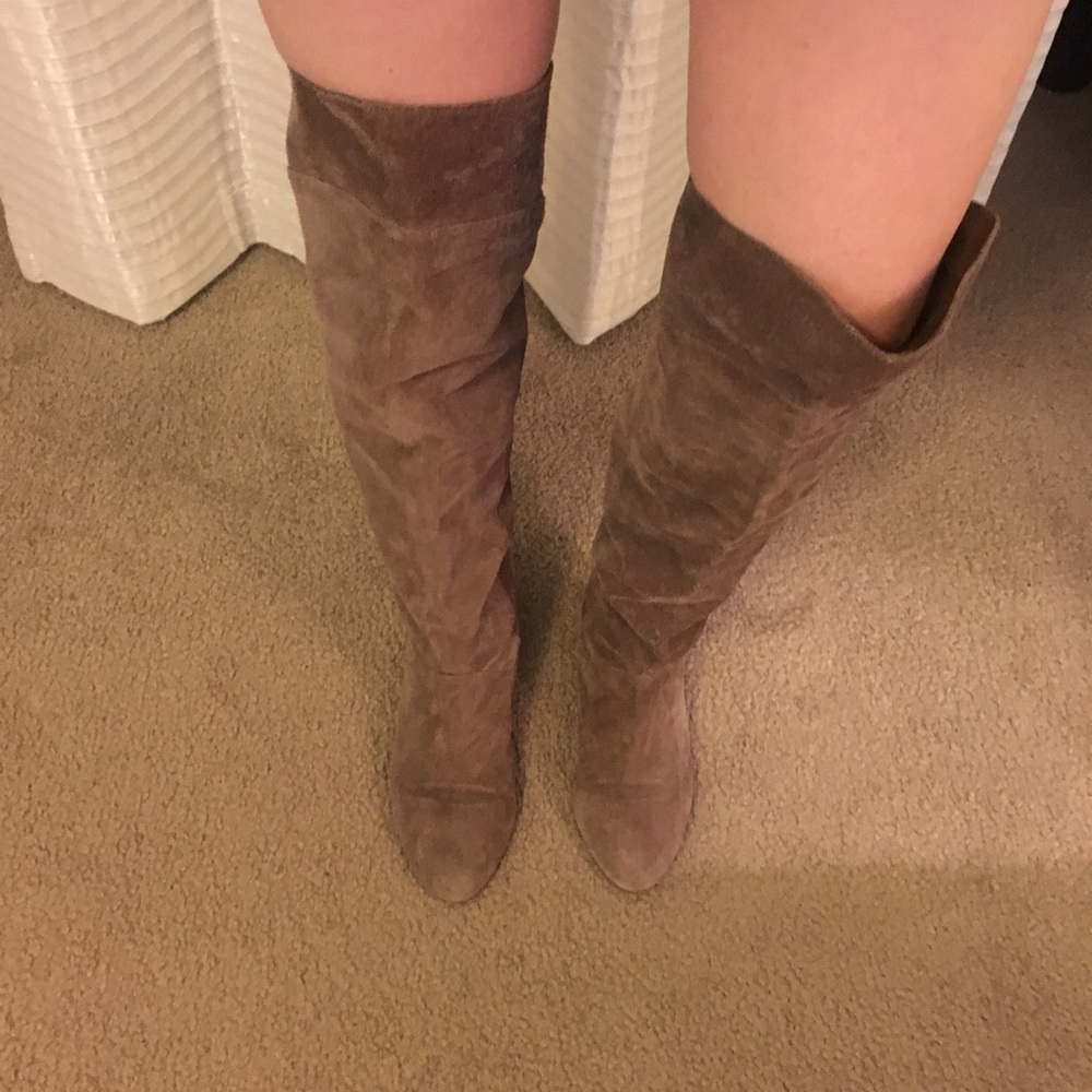 Nine West taupe suede over the knee boot sz 8.
