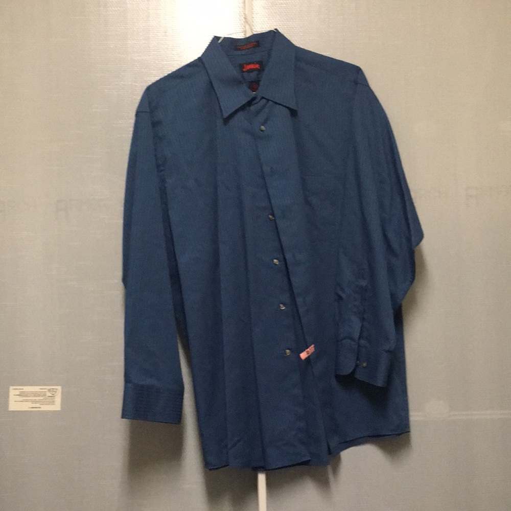 J. Garcia Blue Stripped Dress Shirt 17 1/2 32/33