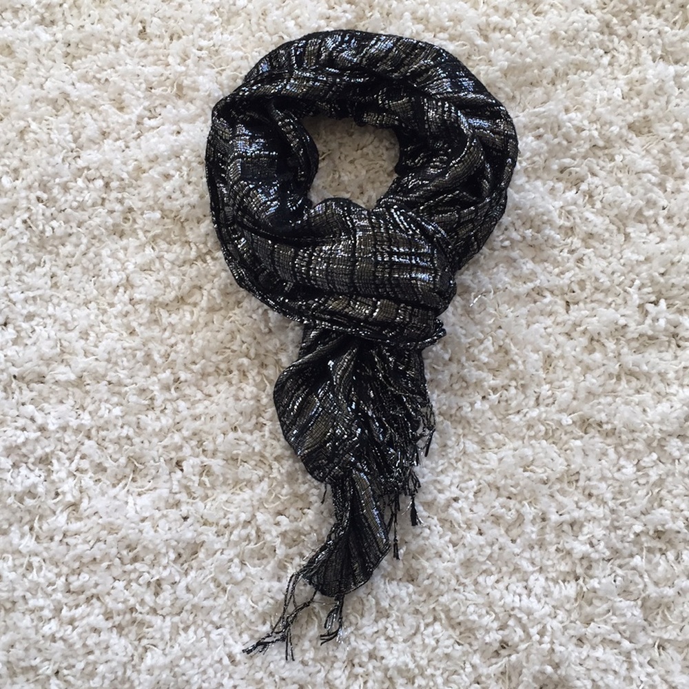 Shimmering Black & Silver Scarf