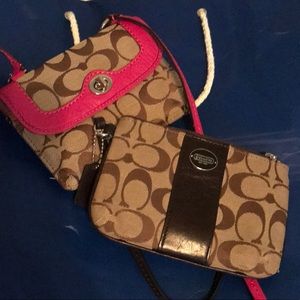 Coach wristlet and Coach crossover wallet