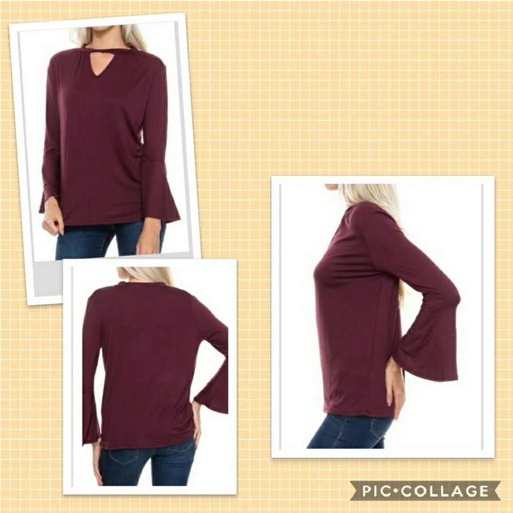 💋TWISTED NECK BELL SLEEVE TOP💋