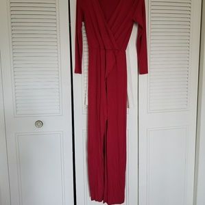 Red wrap dress