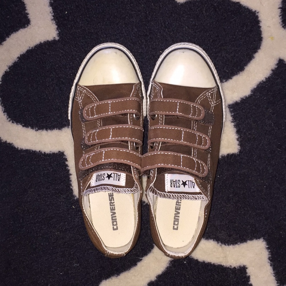 Size 3 Converse Brown Velcro Sneakers