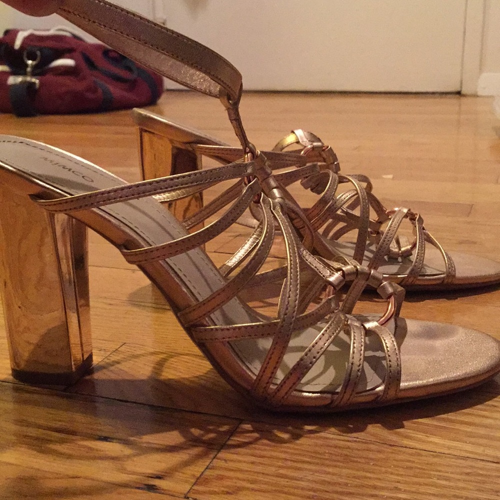 Rose gold mirrored heels