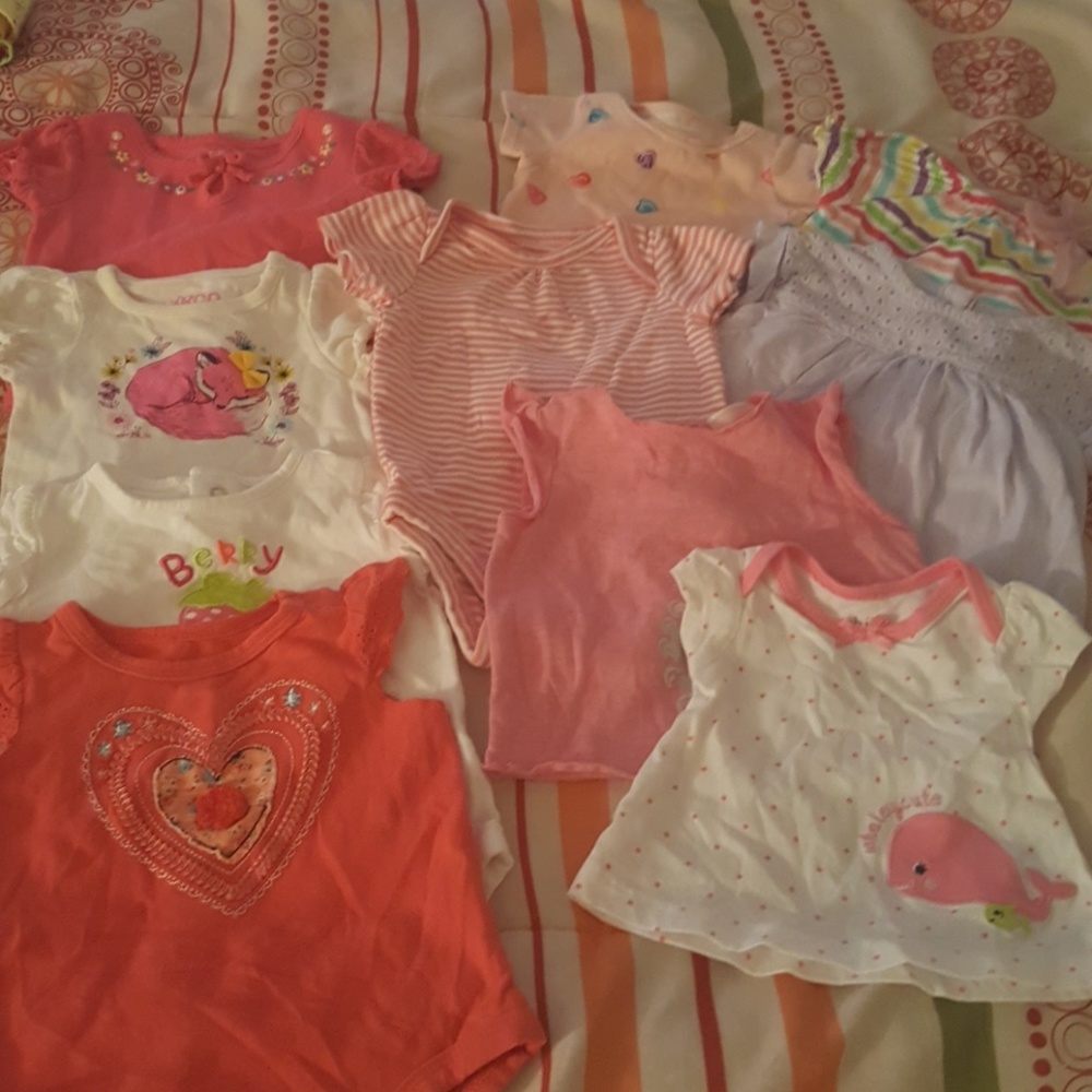 Newborn baby girl bundle tops