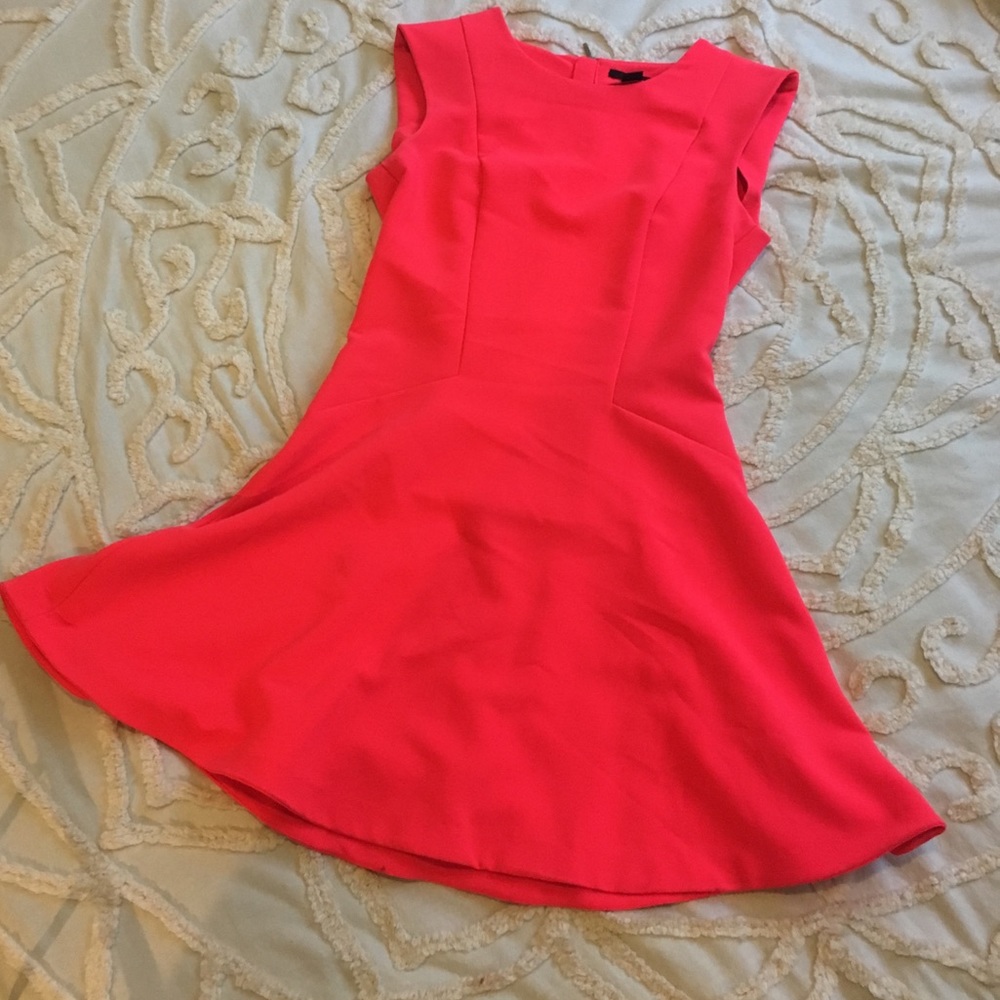 Neon pink structured dress