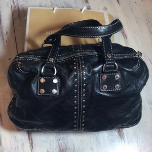 Michael Kors Black Leather Studded Handbag
