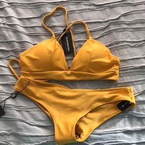 Blackbough yellow two piece swimsuit